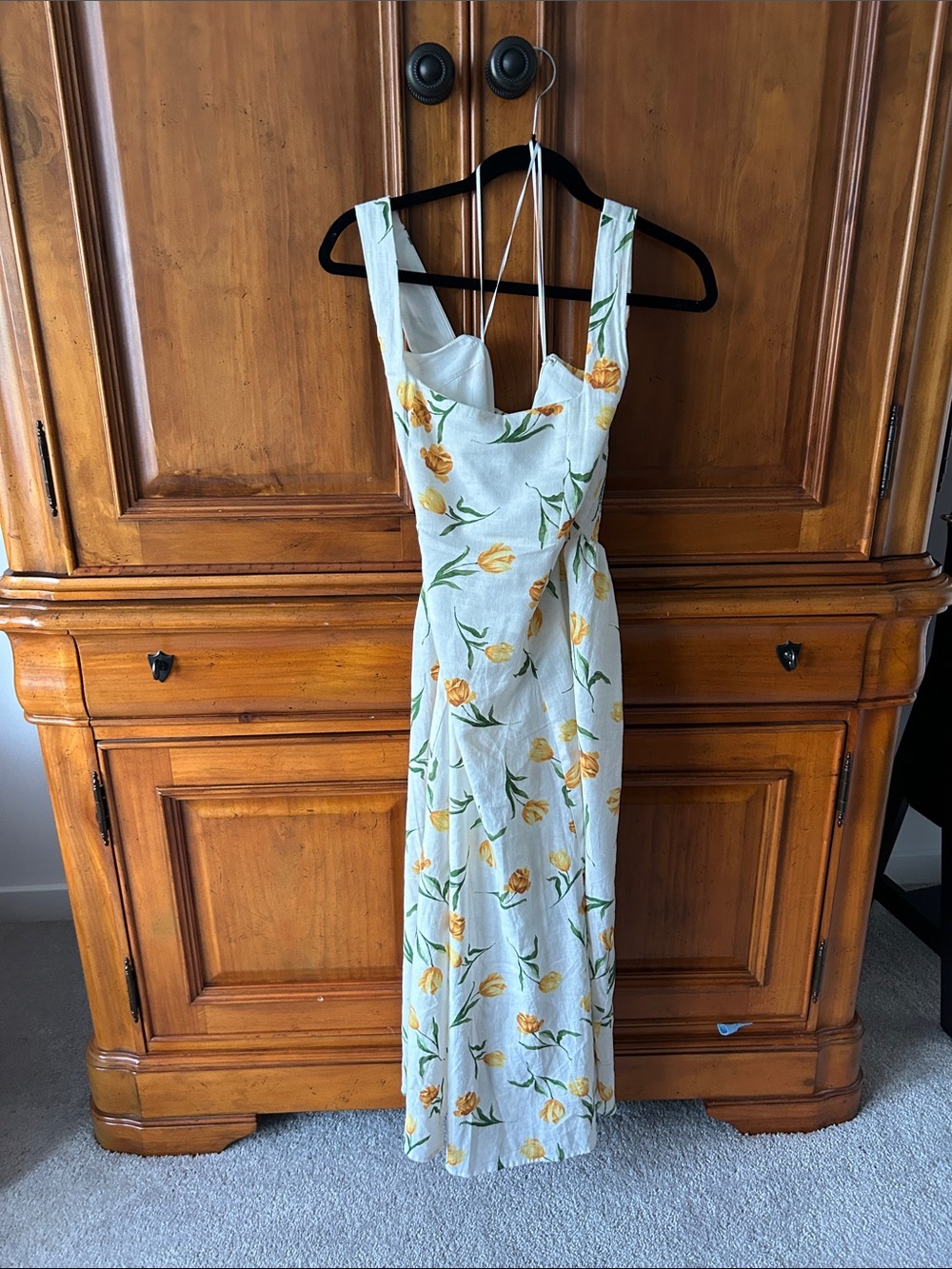 Joie Cream Maxi Dress with Yellow Floral Tulips